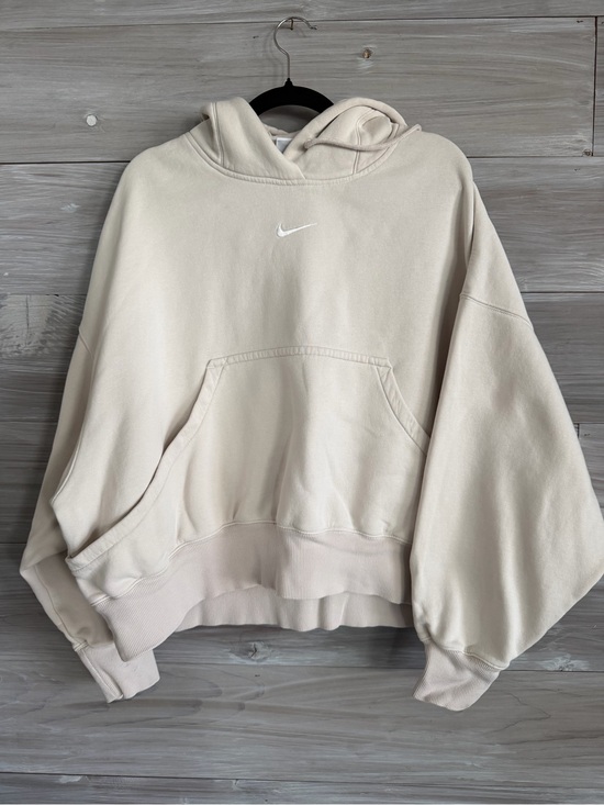 Nike Tops - Nike women’s cropped Cream Pullover Hoodie - Minimal Swoosh